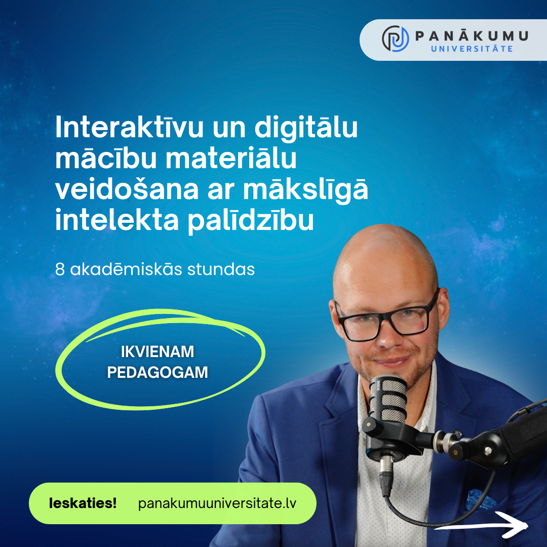 Interaktīvu un digitālu mācību materiālu veidošana ar mākslīgā intelekta palīdzību